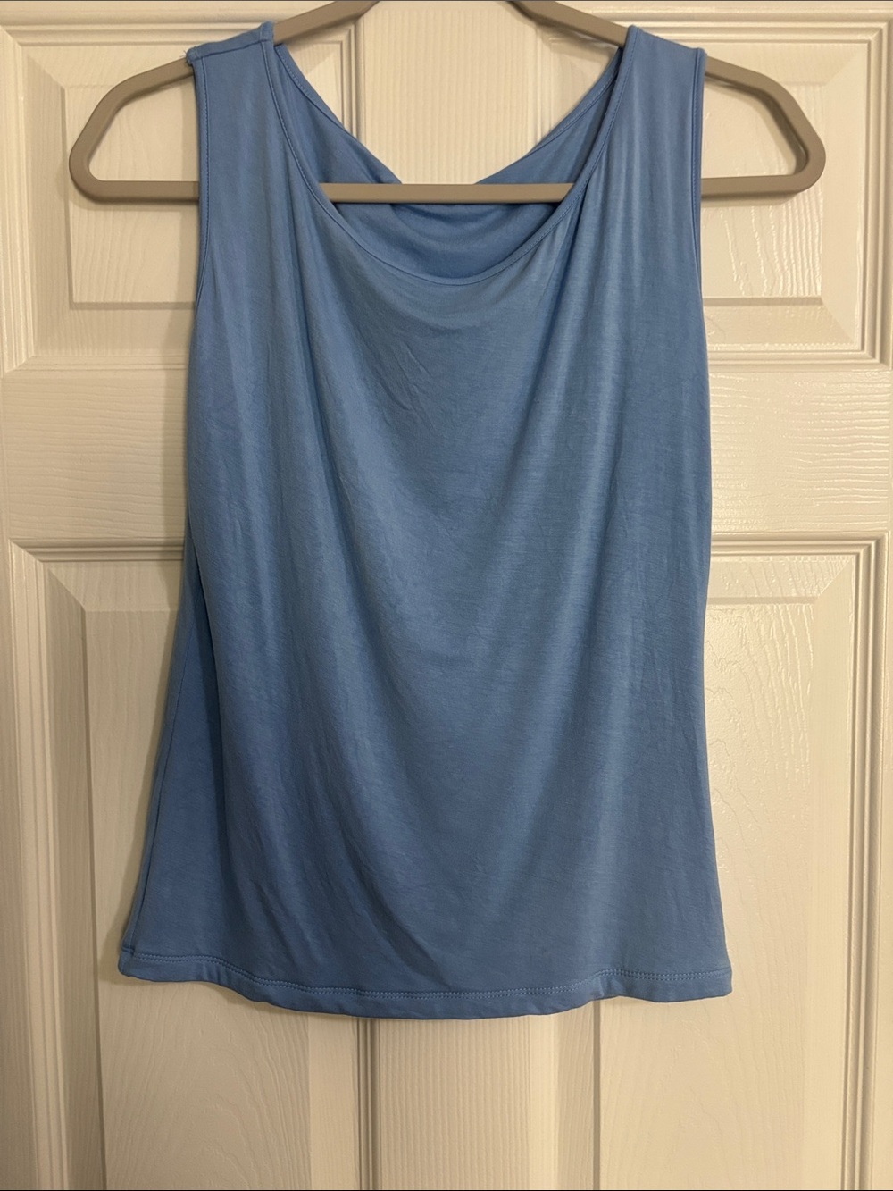 Simply Southern Light Blue Draped Neck Tank Top
